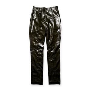 Glossy coated trouser